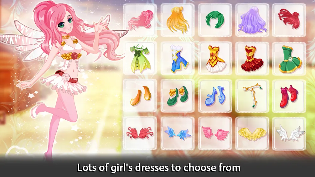 Dress Up Angel Anime Girl Game [МОД Все открыто] APK Android Screenshot 1