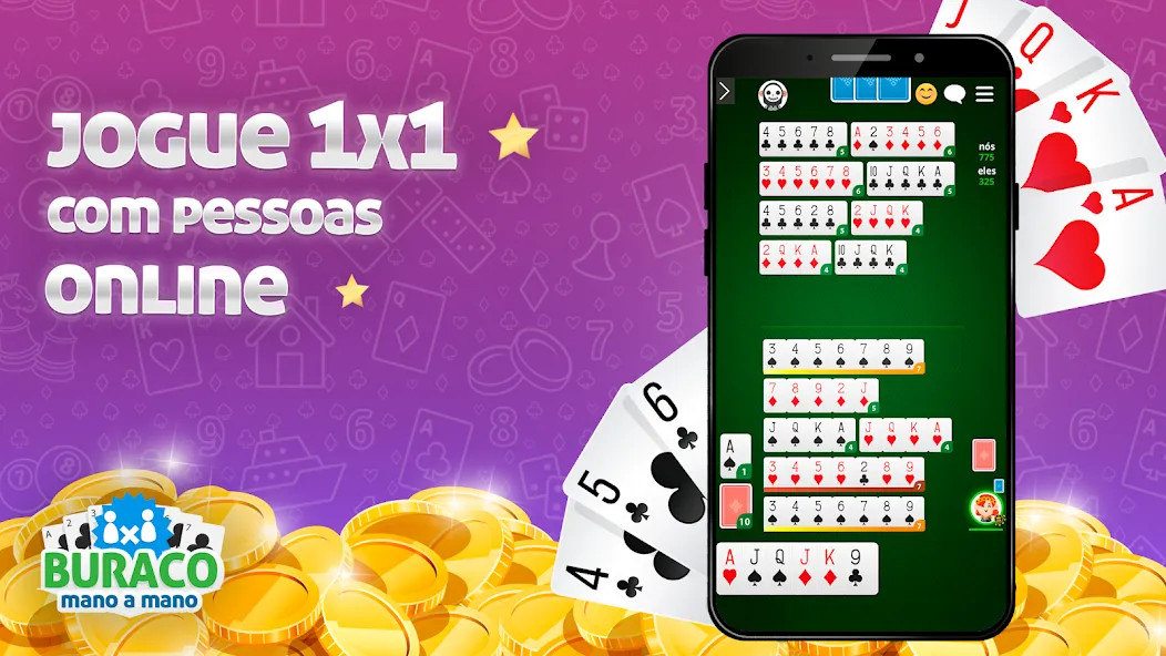 Buraco Online - Mano a Mano (Бурако Онлайн) [МОД Mega Pack] APK Android Screenshot 1