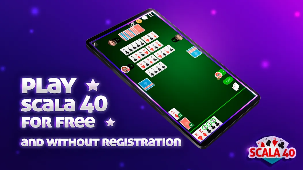Scala 40 Online - Card Game (Скала 40 Онлайн) [МОД Все открыто] APK Android Screenshot 1