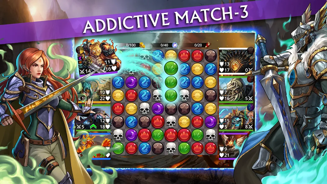 Gems of War - Match 3 RPG (Гемс оф Вар) [МОД Много денег] APK Android Screenshot 1