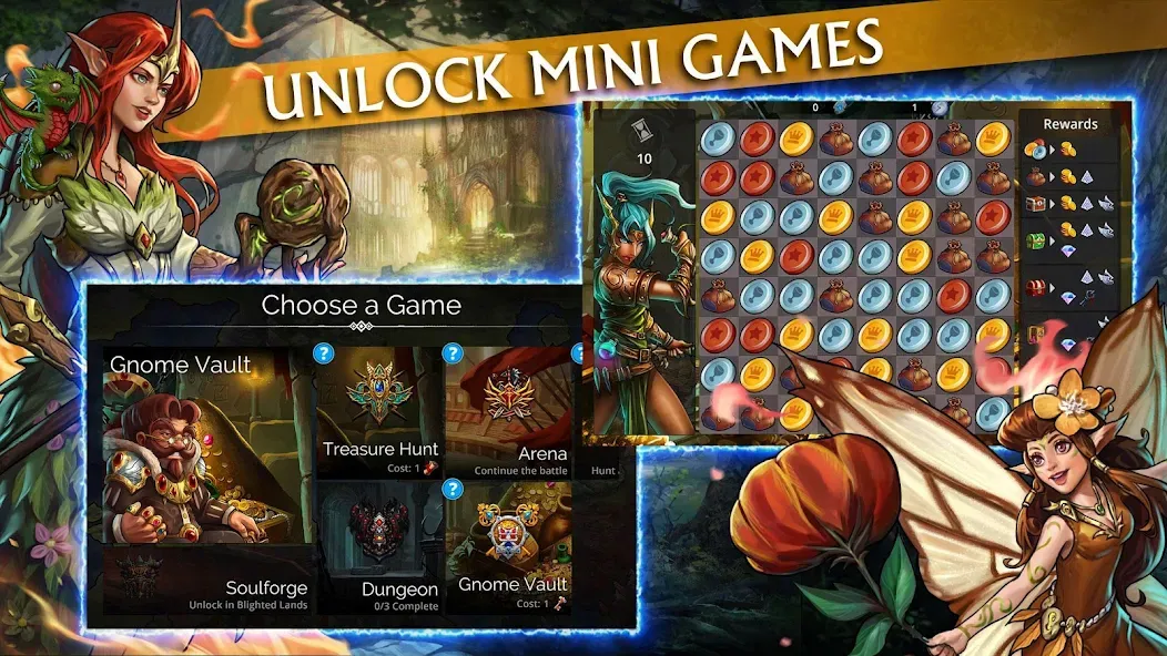 Gems of War - Match 3 RPG (Гемс оф Вар) [МОД Много денег] APK Android Screenshot 3