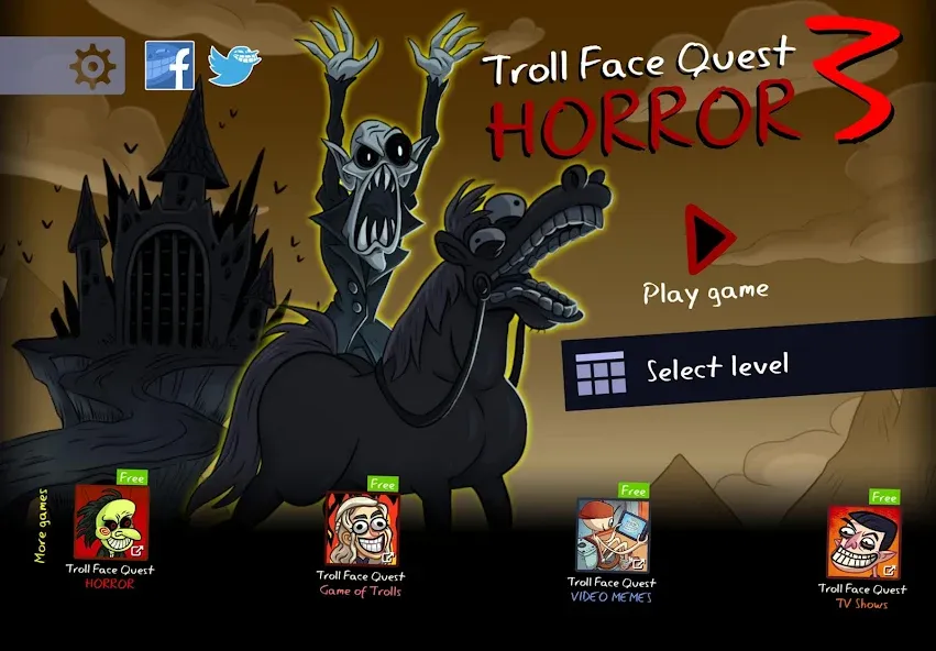 Troll Face Quest: Horror 3 (Тролл Фейс Квест) [МОД Меню] APK Android Screenshot 1