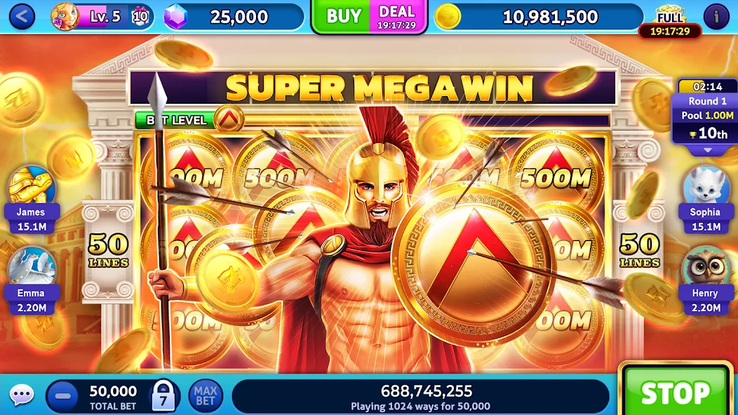 Jackpot Madness Slots Casino (Джекпотджой Слоты) [МОД Много денег] APK Android Screenshot 2