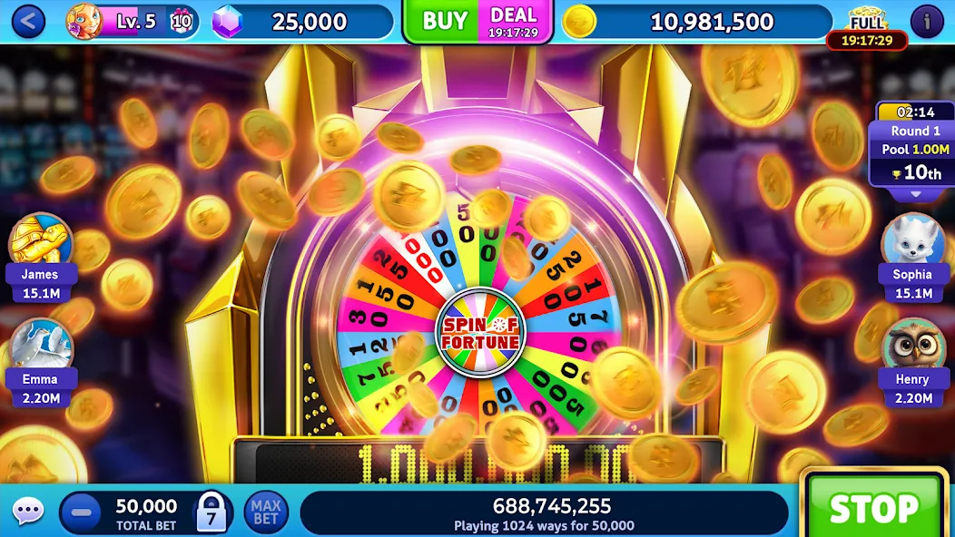 Jackpot Madness Slots Casino (Джекпотджой Слоты) [МОД Много денег] APK Android Screenshot 4
