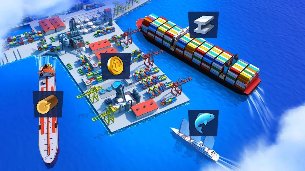 Sea Port: Cargo Boat Tycoon (Си Порт) [МОД Много денег] APK Android Screenshot 5