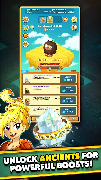 Clicker Heroes - Idle RPG (Кликер Герои) [МОД Mega Pack] APK Android Screenshot 1