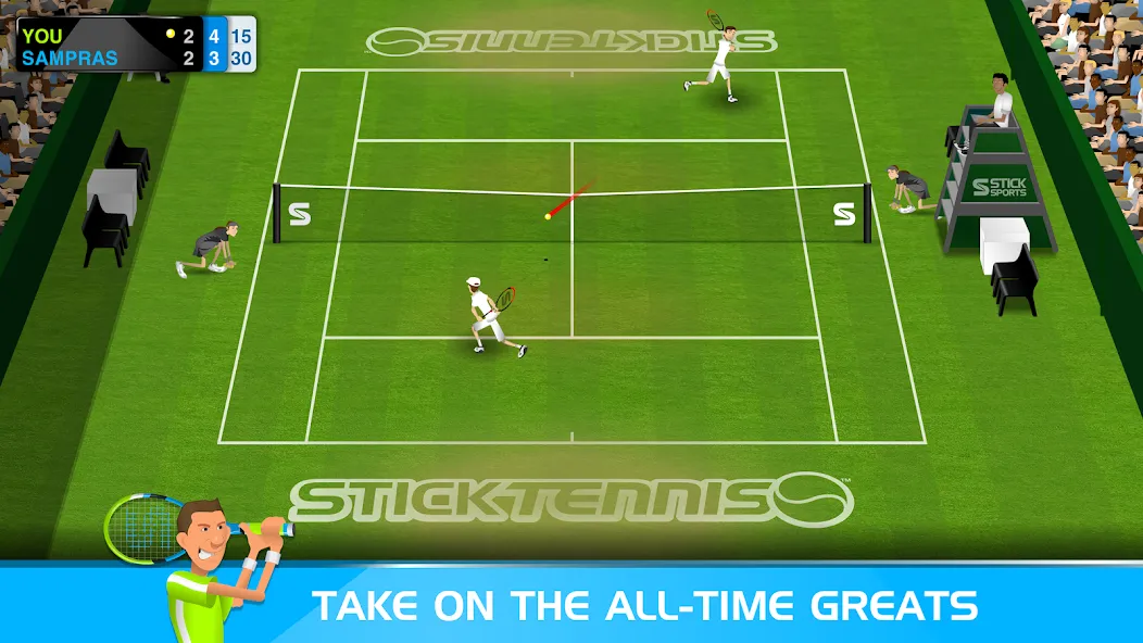 Stick Tennis (Стик Теннис) [МОД Все открыто] APK Android Screenshot 2