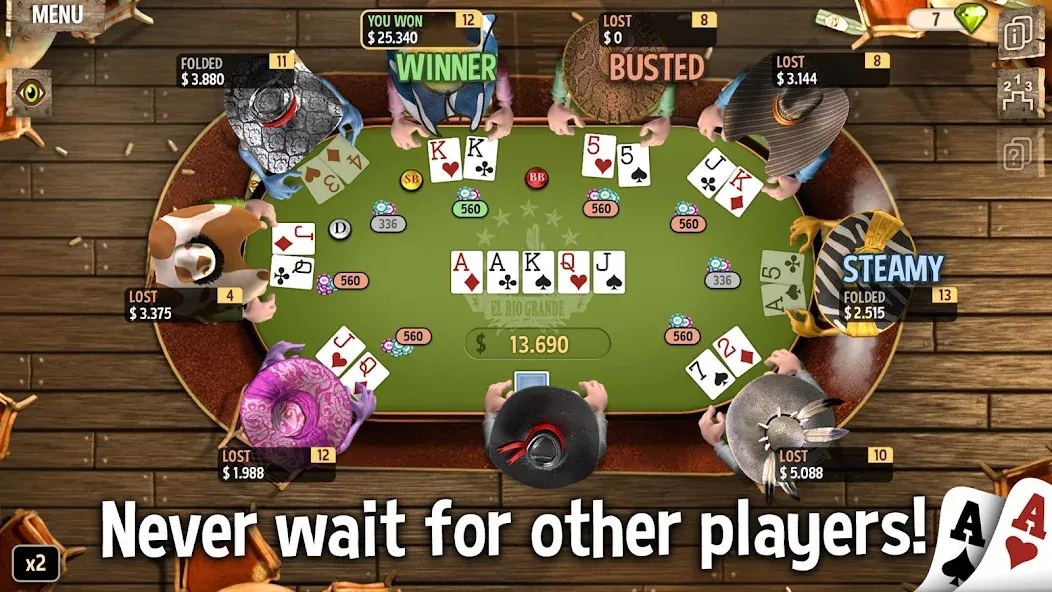 Governor of Poker 2 - Offline [МОД Бесконечные монеты] APK Android Screenshot 2