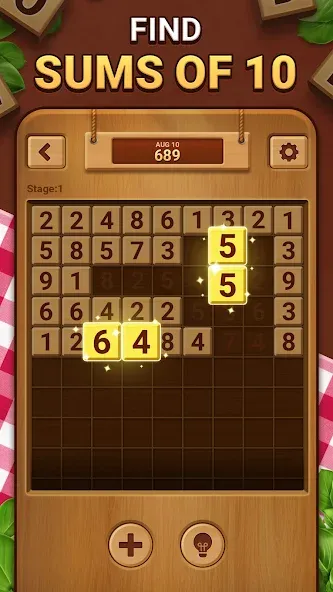 Woodber - Classic Number Game (Вудбер) [МОД Бесконечные монеты] APK Android Screenshot 2