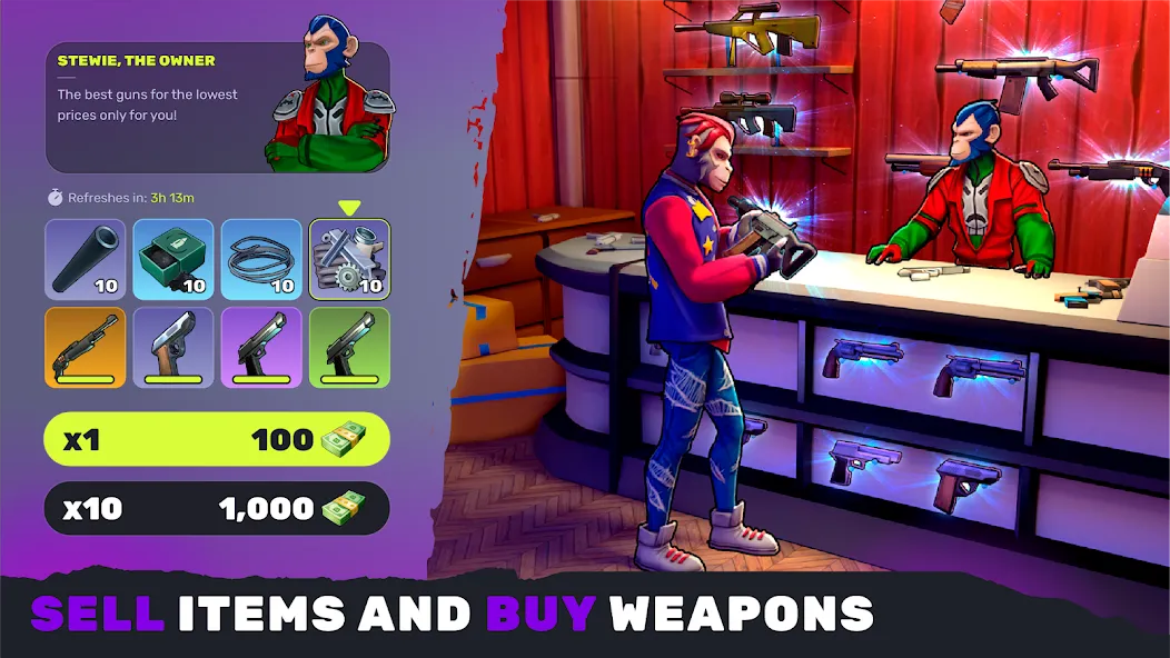 Epic Apes: MMO Survival (Эпическое безумие обезьян) [МОД Все открыто] APK Android Screenshot 4