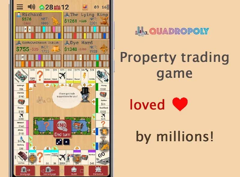 Quadropoly - Classic Business [МОД Unlocked] APK Android Screenshot 1