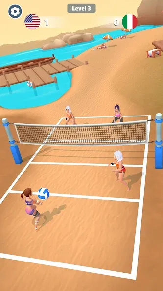 Beach Volleyball Game (Бичволлейбол игра) [МОД Unlocked] APK Android Screenshot 2