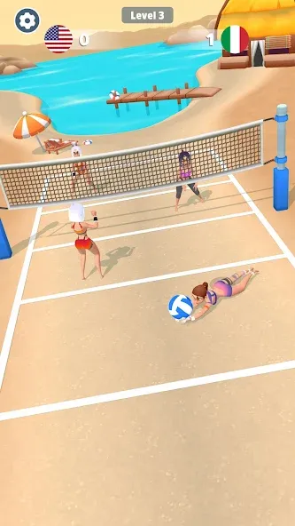 Beach Volleyball Game (Бичволлейбол игра) [МОД Unlocked] APK Android Screenshot 3
