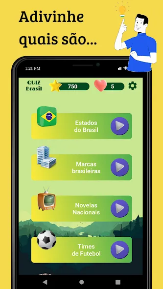 Quiz Brasil (Квиз Бразилия) [МОД Много денег] APK Android Screenshot 2