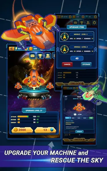 Skyforce Invaders (Скаифорс Инвейдерс) [МОД Бесконечные монеты] APK Android Screenshot 2