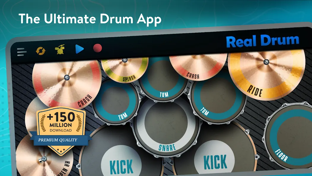Real Drum: electronic drums (Риал драм) [МОД Много денег] APK Android Screenshot 1