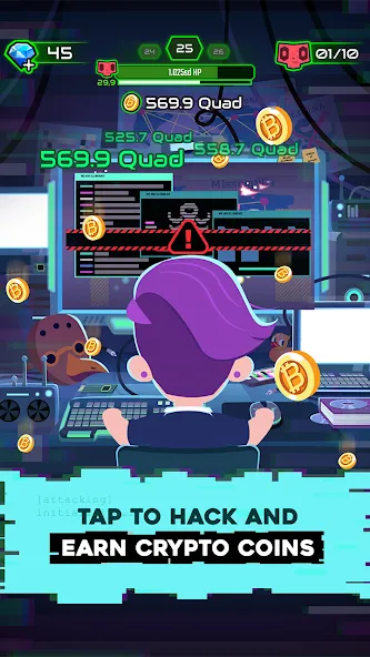Hacking Hero: Hacker Clicker (Хакинг герой) [МОД Все открыто] APK Android Screenshot 2