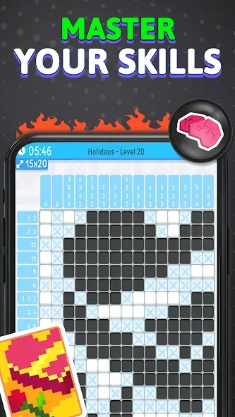 Nonogram Logic Pic: Pictogram (Нонограм Логик Пик) [МОД Бесконечные монеты] APK Android Screenshot 5