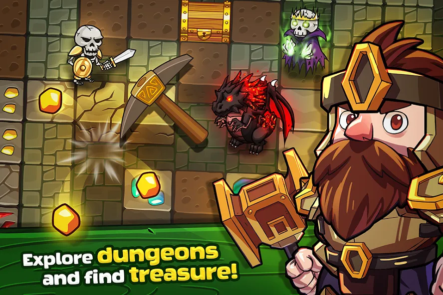 Mine Quest: Battle Dungeon RPG (Майн Квест) [МОД Mega Pack] APK Android Screenshot 1
