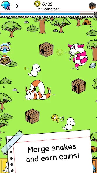 Snake Evolution: Idle Merge IO (Снейк Эволюшн) [МОД Много денег] APK Android Screenshot 2