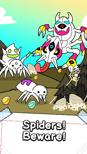 Spider Evolution: Idle Game (Спайдер Эволюшн) [МОД Все открыто] APK Android Screenshot 1