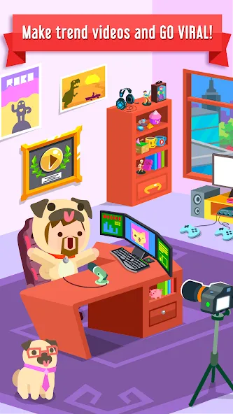 Vlogger Go Viral: Tuber Life (Влогер Стань Вирусным) [МОД Mega Pack] APK Android Screenshot 2