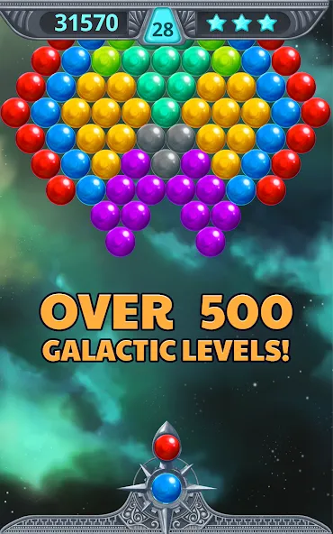 Bubble Shooter Space (Бубль шутер спейс) [МОД Бесконечные монеты] APK Android Screenshot 1