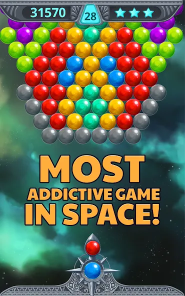 Bubble Shooter Space (Бубль шутер спейс) [МОД Бесконечные монеты] APK Android Screenshot 2