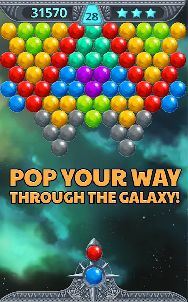 Bubble Shooter Space (Бубль шутер спейс) [МОД Бесконечные монеты] APK Android Screenshot 3