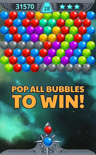 Bubble Shooter Space (Бубль шутер спейс) [МОД Бесконечные монеты] APK Android Screenshot 4