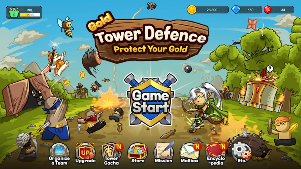 Gold tower defence M (Голд тауэр дефенс М) [МОД Бесконечные монеты] APK Android Screenshot 1