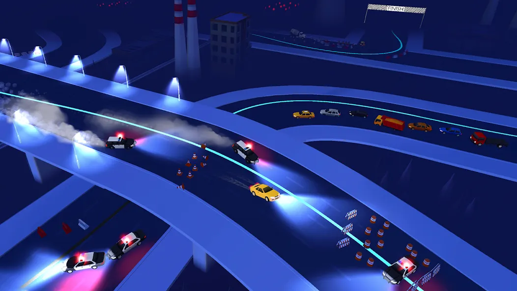 Line Race: Police Pursuit (Лайн Рейс) [МОД Premium] APK Android Screenshot 3