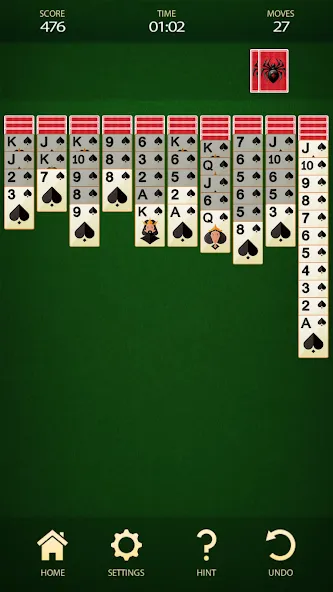 Spider Solitaire: Card Game (Спайдер Солитер) [МОД Меню] APK Android Screenshot 5