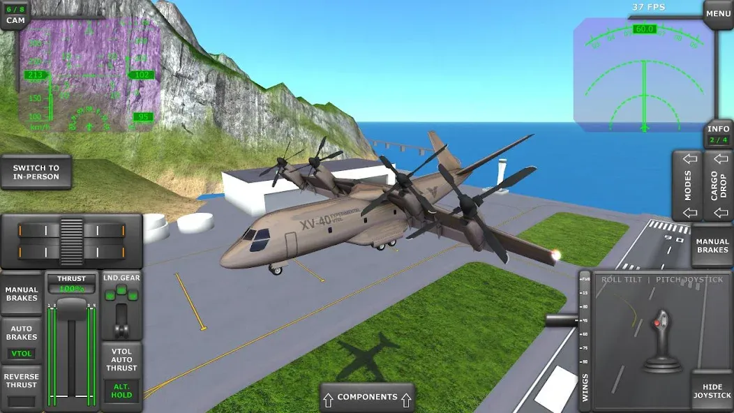 Turboprop Flight Simulator (Турбовинтовой симулятор полета 3D) [МОД Premium] APK Android Screenshot 4