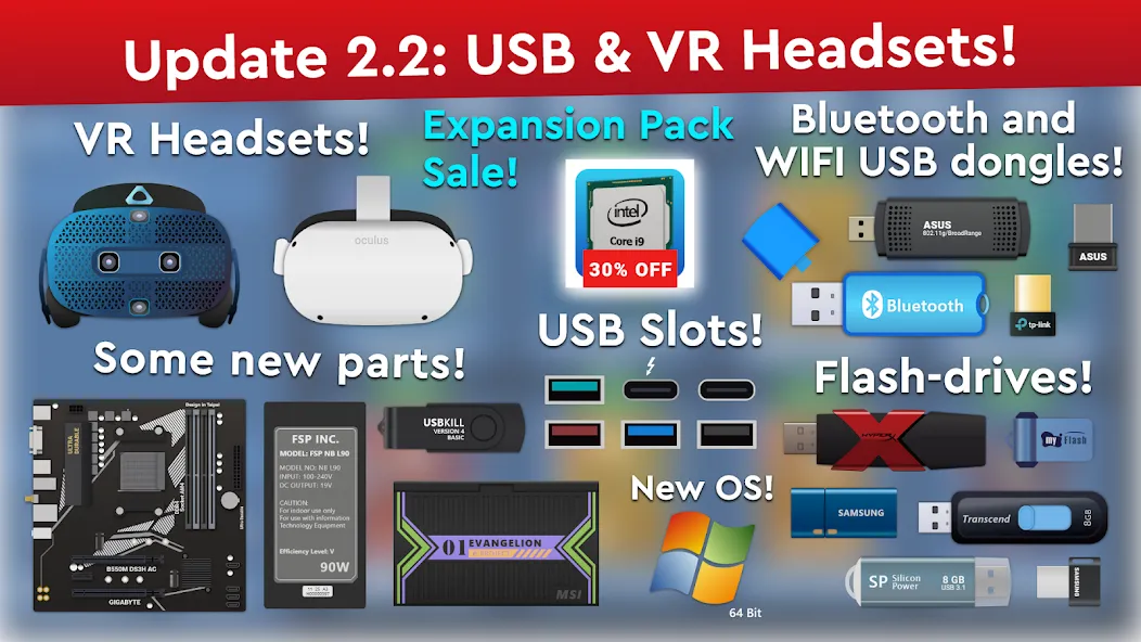 PC Creator Simulator (ПК Создатель Симулятор) [МОД Бесконечные монеты] APK Android Screenshot 1