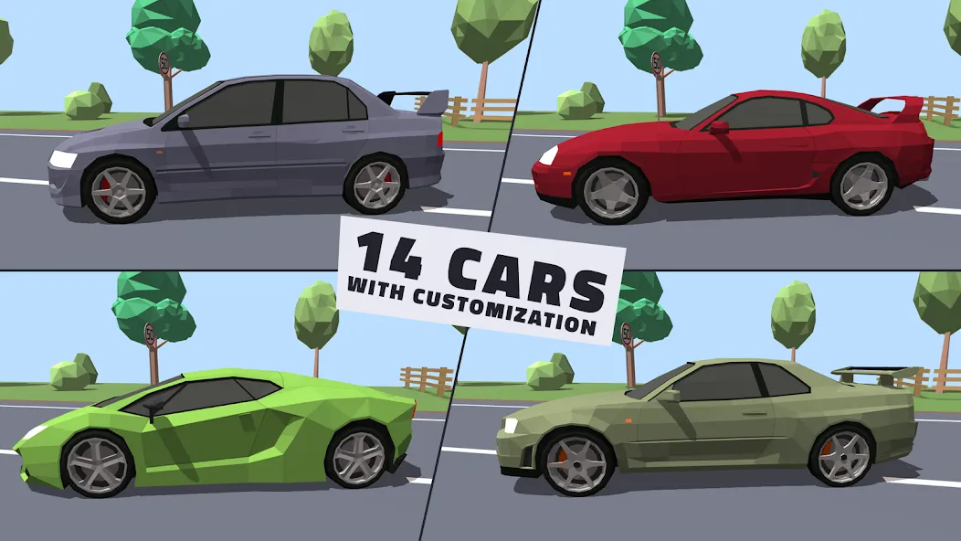 Polygon Drift: Traffic Racing (Полигон Дрифт) [МОД Mega Pack] APK Android Screenshot 2