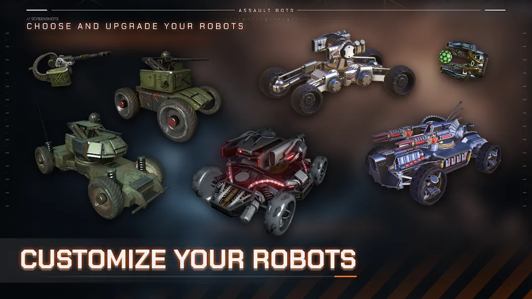Assault Bots: Multiplayer (Ассальт Ботс) [МОД Mega Pack] APK Android Screenshot 2