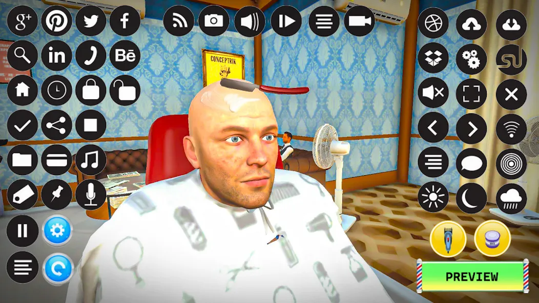 Barber Shop Hair Cut Sim Games (Барбершоп игры на подстригание волос) [МОД Premium] APK Android Screenshot 1