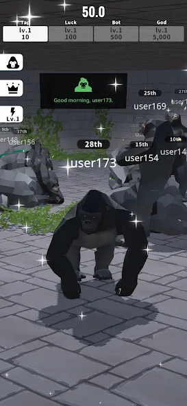 Gorilla Clicker (Горилла кликер) [МОД Бесконечные монеты] APK Android Screenshot 2