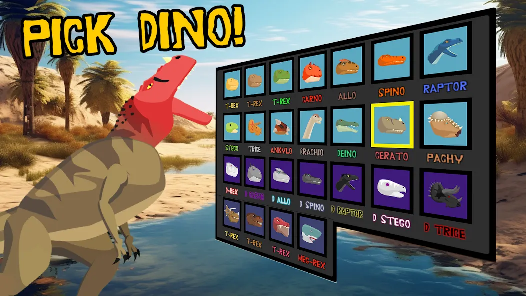 T-Rex Fights Dinosaurs [МОД Меню] APK Android Screenshot 2