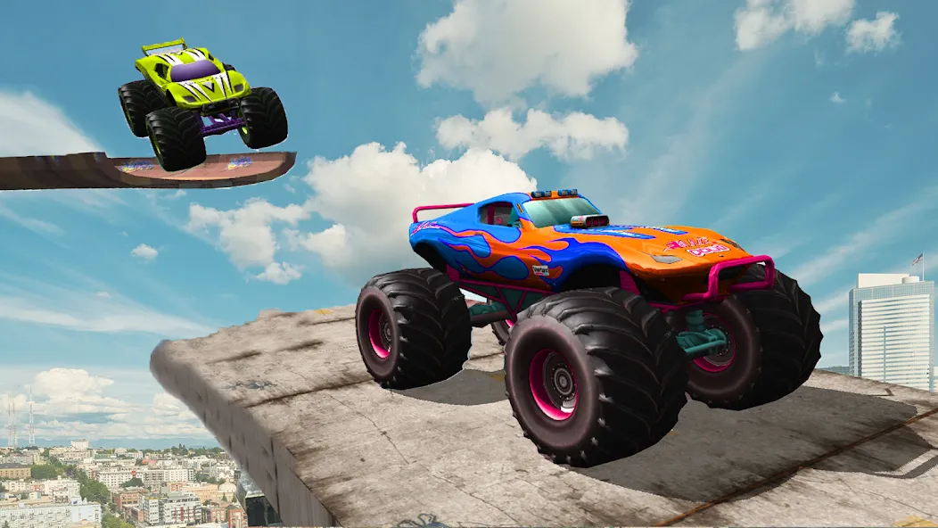 Monster Truck Car Game 3d (Монстр Трак Стант) [МОД Все открыто] APK Android Screenshot 1