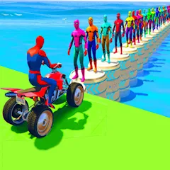ATV Quads Bike Stunt Racing 3D (Квадроциклы Супергерои Гонки) [МОД Много денег] APK Android