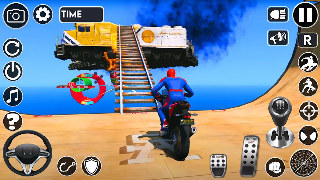 Superhero Tricky Bike Stunt (упергерой Трики Байк Стант) [МОД Много денег] APK Android Screenshot 2