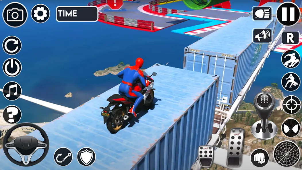 Superhero Tricky Bike Stunt (упергерой Трики Байк Стант) [МОД Много денег] APK Android Screenshot 4
