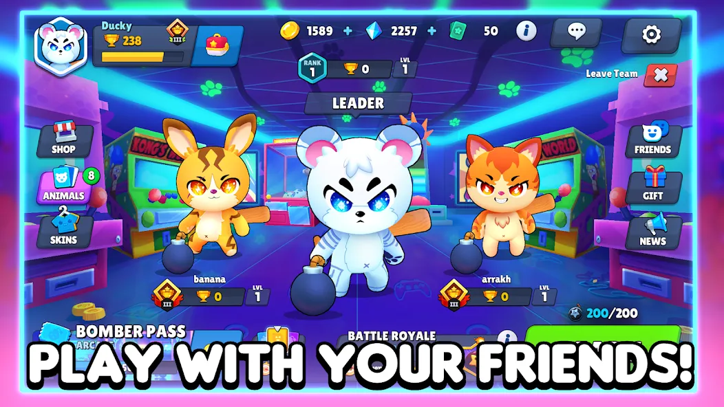 Bombergrounds: Reborn (Бомберграундс) [МОД Unlocked] APK Android Screenshot 1