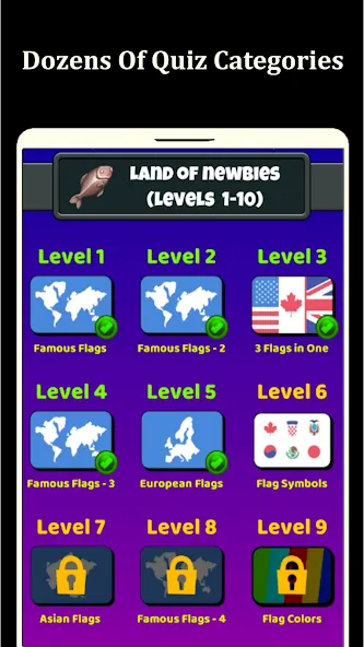 World Flags Quiz Game (Ворлд Флагс Квиз Гейм) [МОД Unlocked] APK Android Screenshot 5