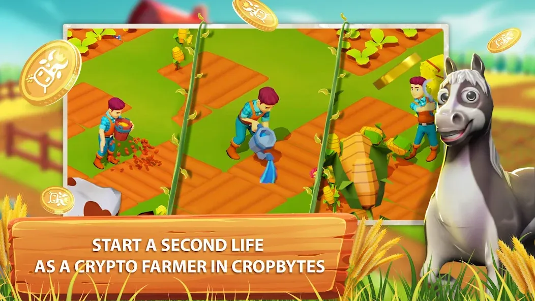 CropBytes: A Crypto Farm Game (КропБайтс) [МОД Бесконечные монеты] APK Android Screenshot 1