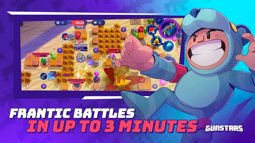 Gunstars - Battle Arena (Ганстарс) [МОД Mega Pack] APK Android Screenshot 2