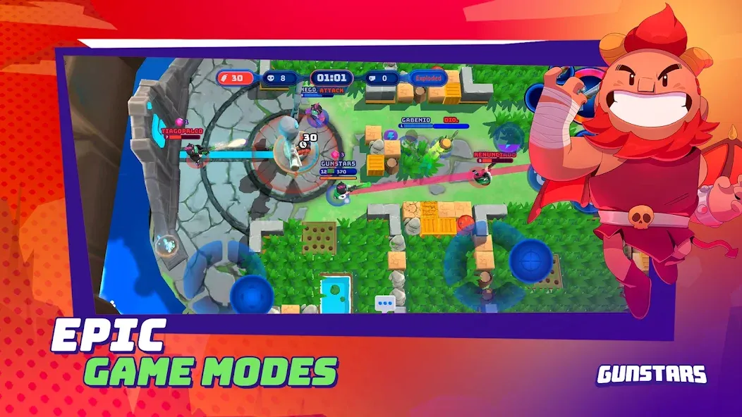 Gunstars - Battle Arena (Ганстарс) [МОД Mega Pack] APK Android Screenshot 4