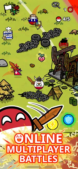 Countryball Potato Mayhem (Кантрибол Потето Мейхем) [МОД Много денег] APK Android Screenshot 1